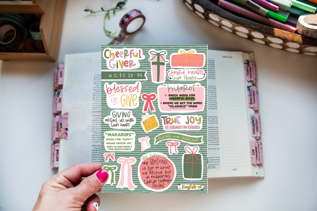 Cheerful Giver Sticker Sheet - Kingfolk Co