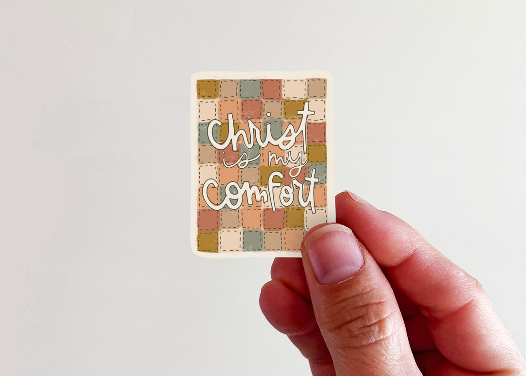 Christ is My Comfort Quilted Vinyl Sticker - Kingfolk Co