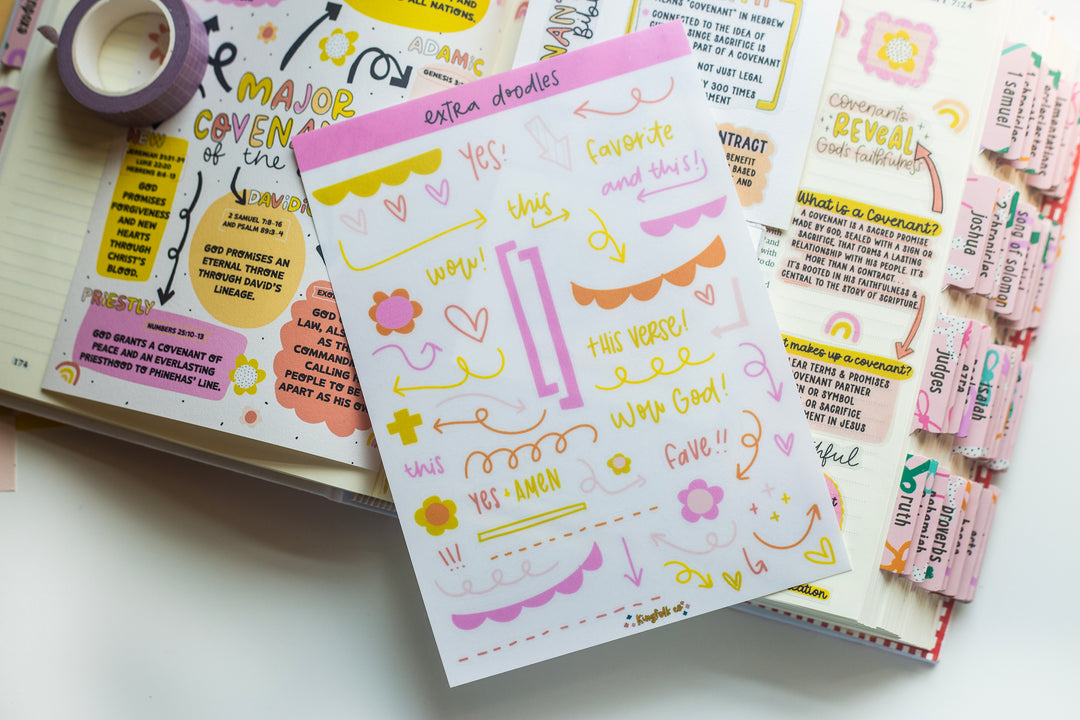 Extra Doodles ADD-ON Sticker Sheet (coordinates with Covenants of the Bible) - Kingfolk Co