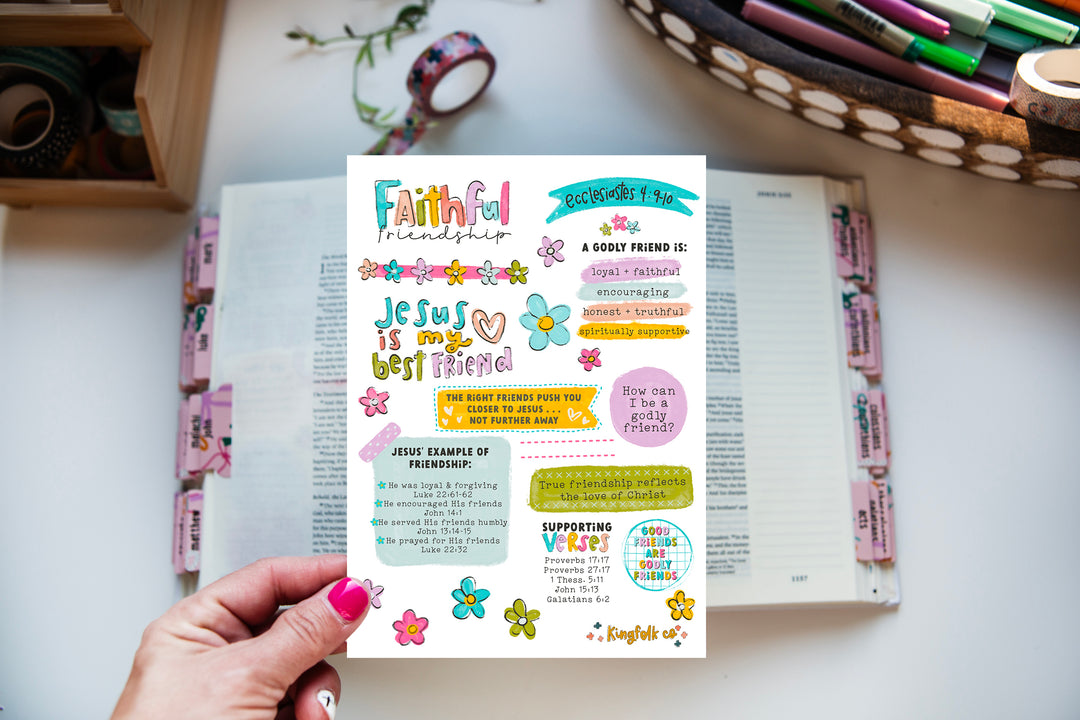 Faithful Friendship Sticker Sheet - Kingfolk Co