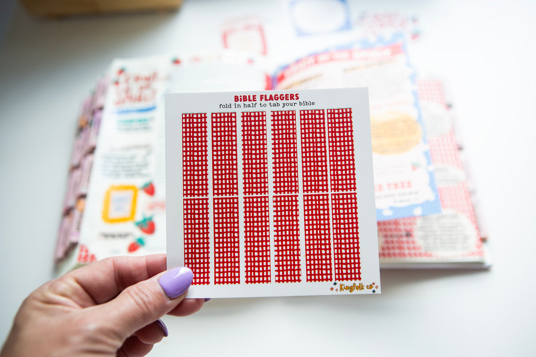 Fruit of the Spirit Red Gingham Bible Flaggers - Kingfolk Co