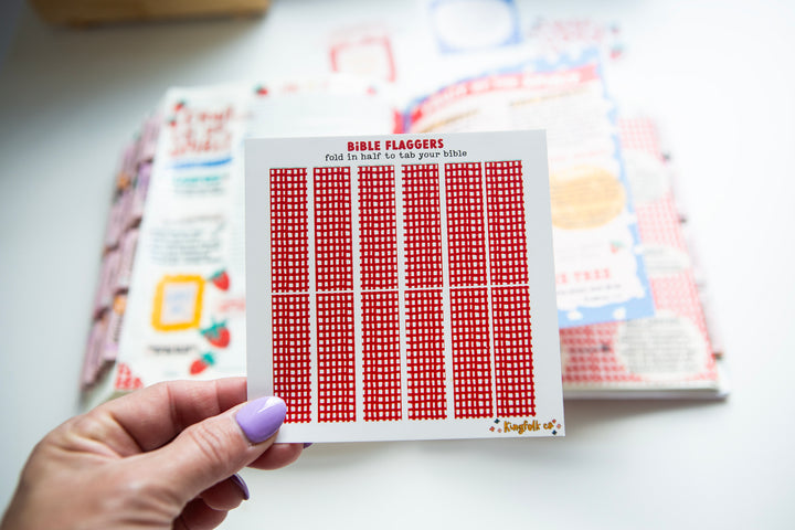Fruit of the Spirit Red Gingham Bible Flaggers - Kingfolk Co