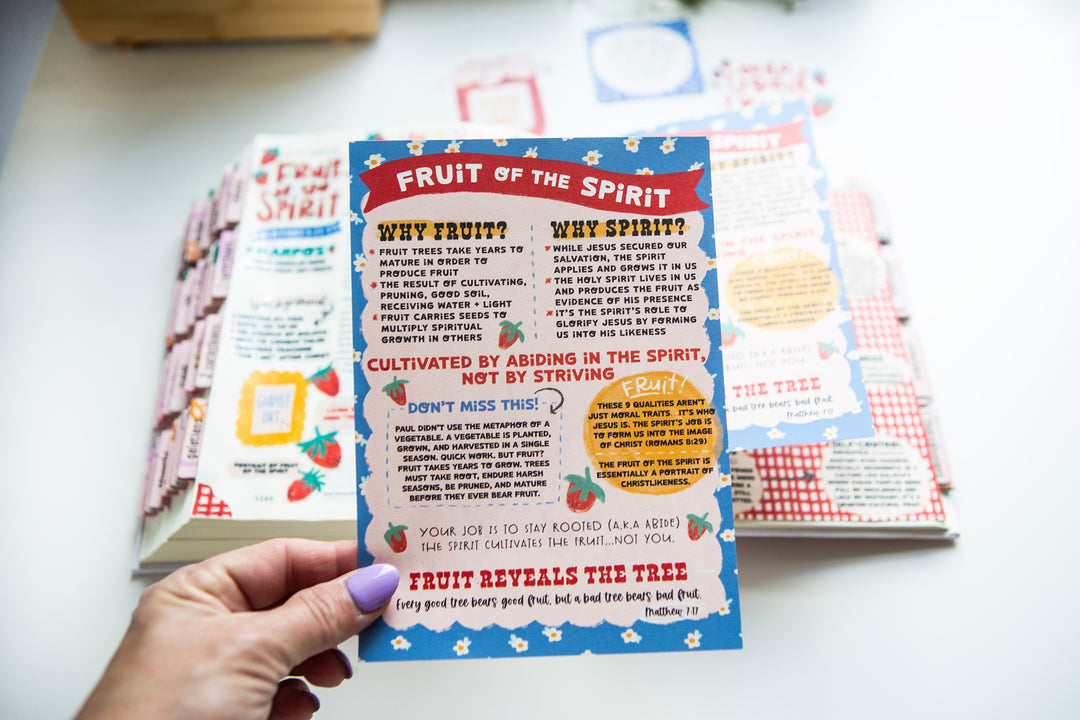 Fruit of the Spirit (country BLUE floral) Tip-in Sheet - Kingfolk Co