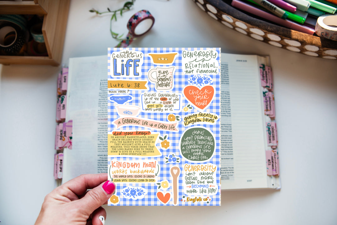 Generous Life Sticker Sheet - Kingfolk Co