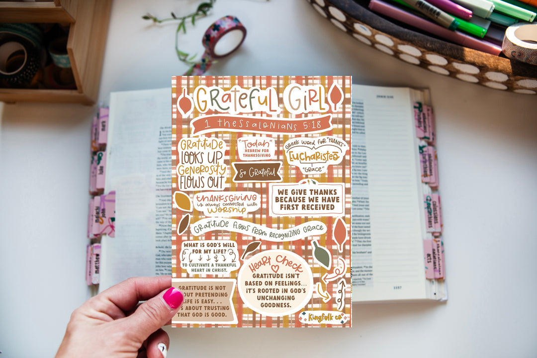 Grateful Girl Sticker Sheet - Kingfolk Co