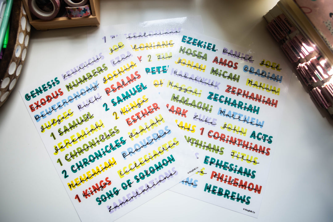 Books of the Bible Header Stickers - Garden Grown Edition - Kingfolk Co