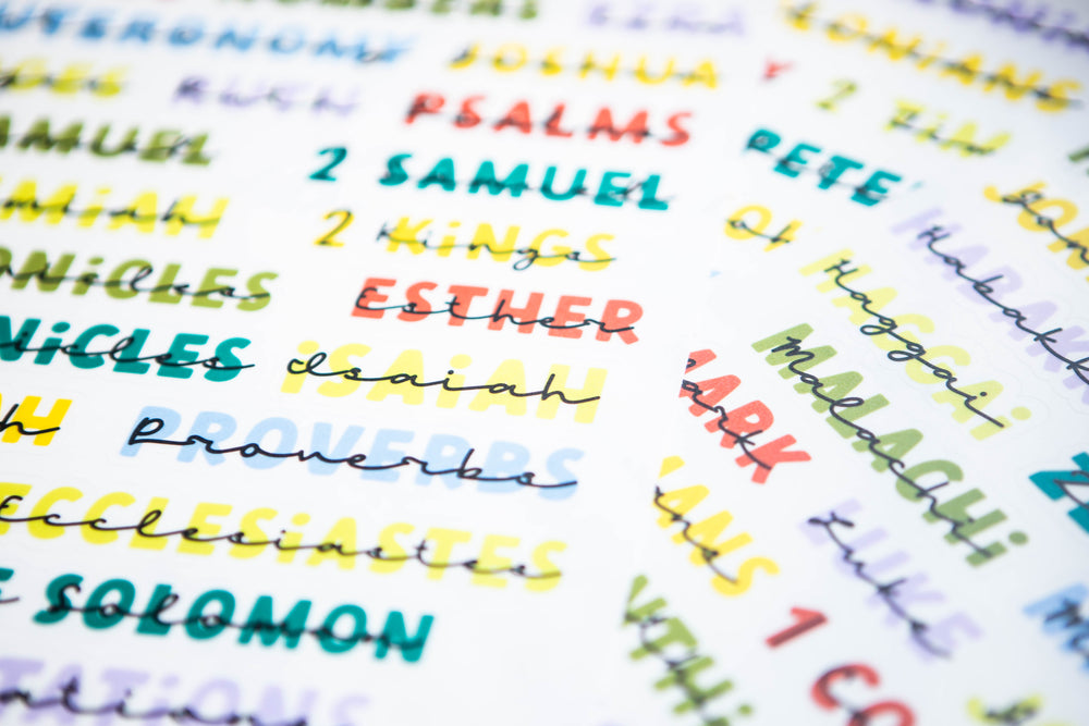 Books of the Bible Header Stickers - Garden Grown Edition - Kingfolk Co