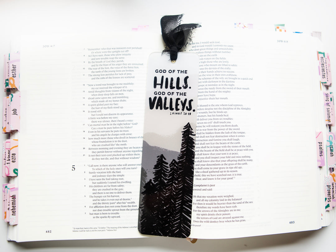 God of the Hills and Valleys Mountain Acrylic Bookmark - Kingfolk Co