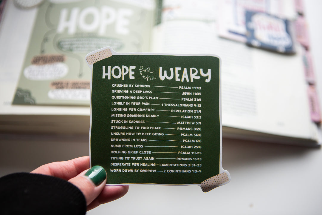Hope for the Weary Scripture Reference Vinyl Sticker - Kingfolk Co