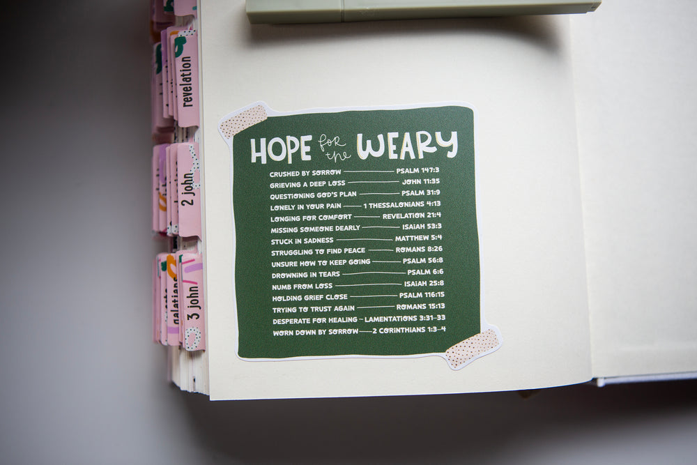 Hope for the Weary Scripture Reference Vinyl Sticker - Kingfolk Co