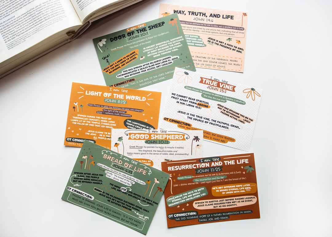 Loaded Bible Mini Tip-In Bundle – 7 Printable Bible Study Sets | Digital Bible Journaling Inserts on Covenants, I Am Statements, Names of God & More