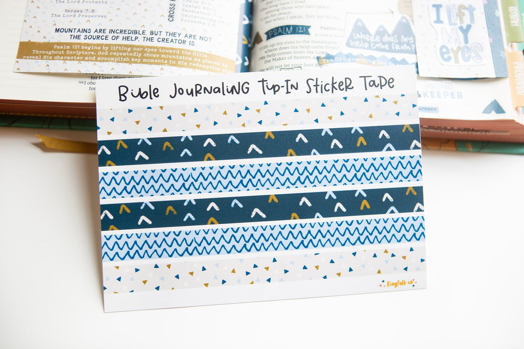 I Lift My Eyes (Mountains) Tip-in TAPE Sticker Sheet - Kingfolk Co