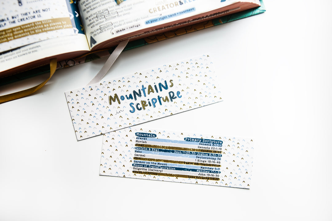 Mountains in Scripture cardstock bookmark - Kingfolk Co