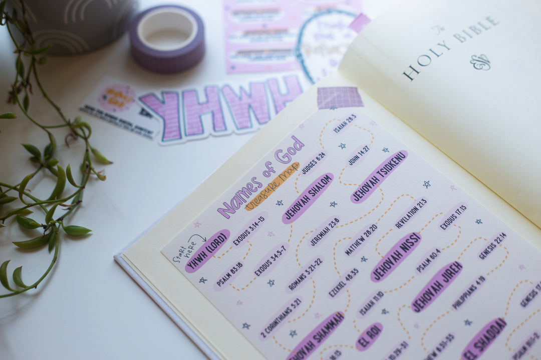 Names of God Treasure Hunt Tip-in Sheet - Kingfolk Co
