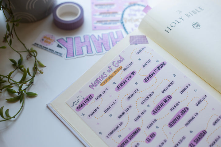 Names of God Treasure Hunt Tip-in Sheet - Kingfolk Co