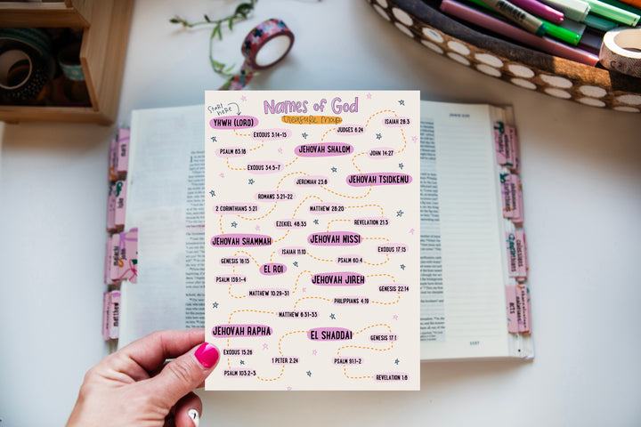 Names of God Treasure Hunt Tip-in Sheet - Kingfolk Co