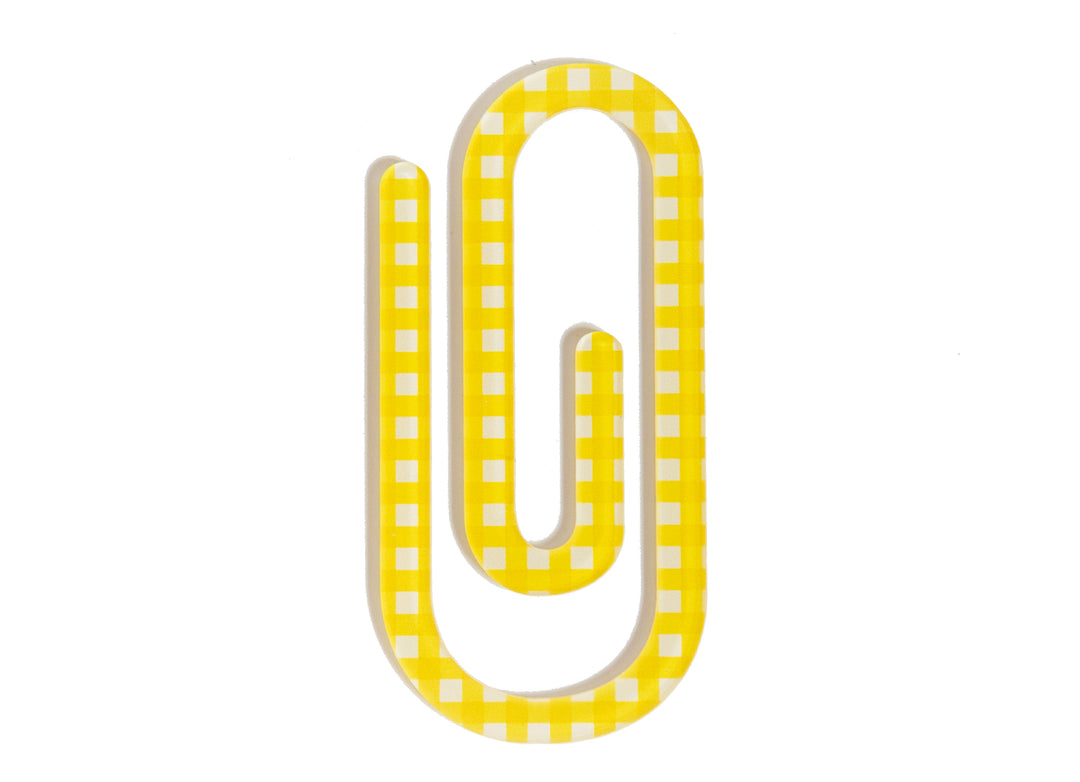Yellow Gingham Jumbo Paperclip - Kingfolk Co
