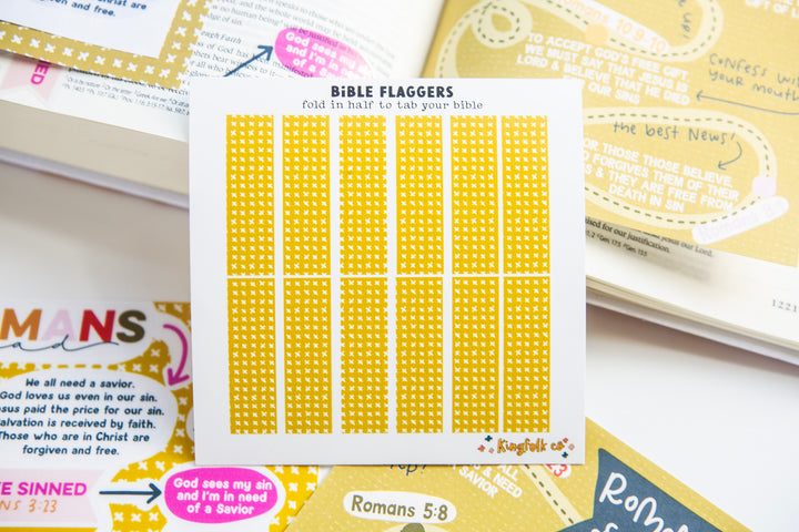 Romans Road Yellow/Gold Bible Flaggers