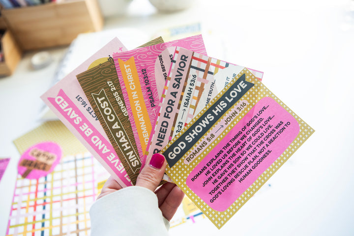 Romans Road Across Scripture Mini Tip-in Sheet Bundle (Set of 5) - Kingfolk Co