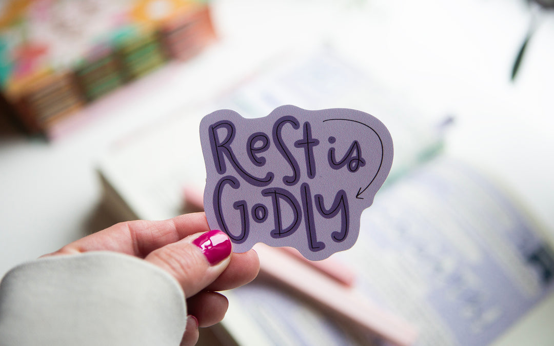 REST IS GODLY purple Vinyl Sticker - Kingfolk Co