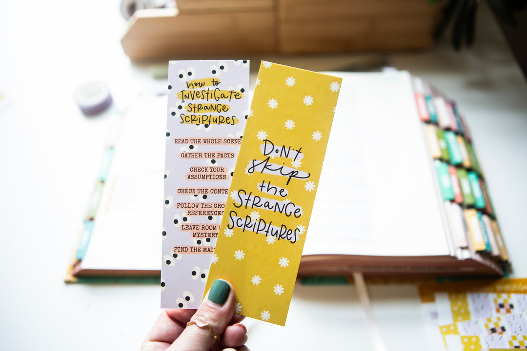 Don't Skip the Strange Scriptures Card Stock Bookmark - Kingfolk Co