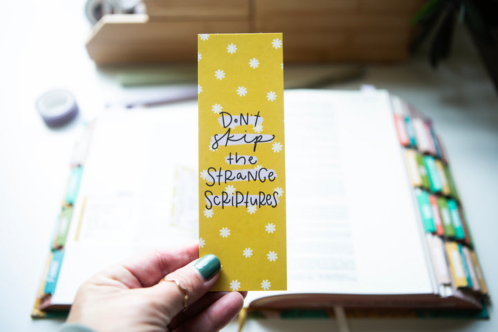 Don't Skip the Strange Scriptures Card Stock Bookmark - Kingfolk Co