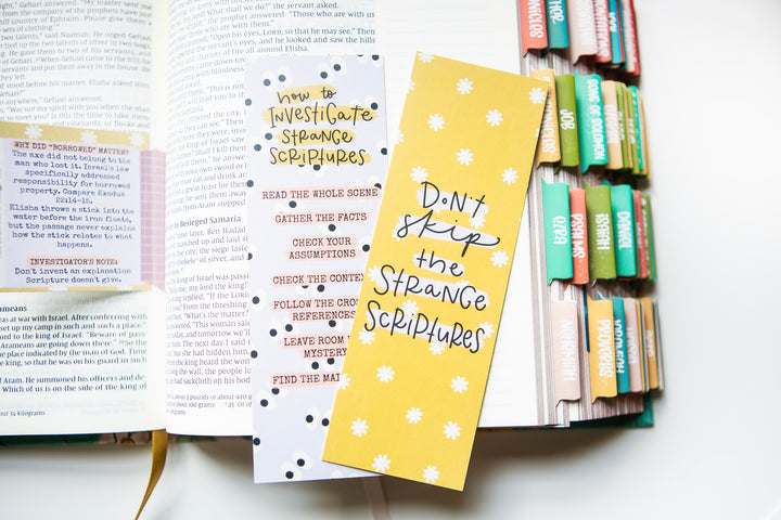 Don't Skip the Strange Scriptures Card Stock Bookmark - Kingfolk Co