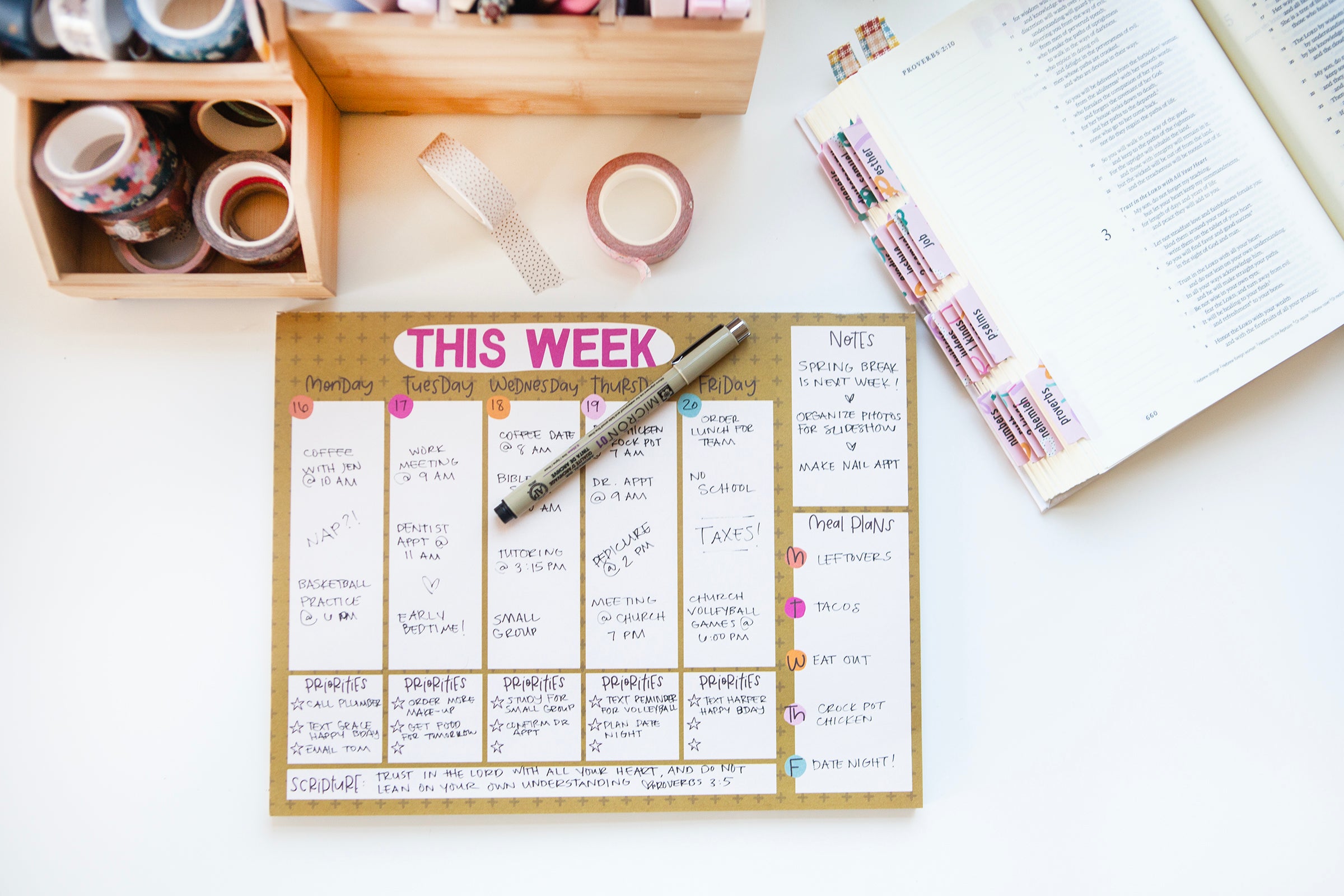 "This Week" Calendar Planner Large Desktop Notepad - Kingfolk Co
