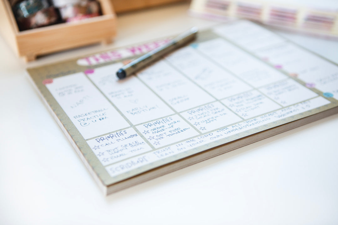 This Week Calendar Planner Large Desktop Notepad - Kingfolk Co