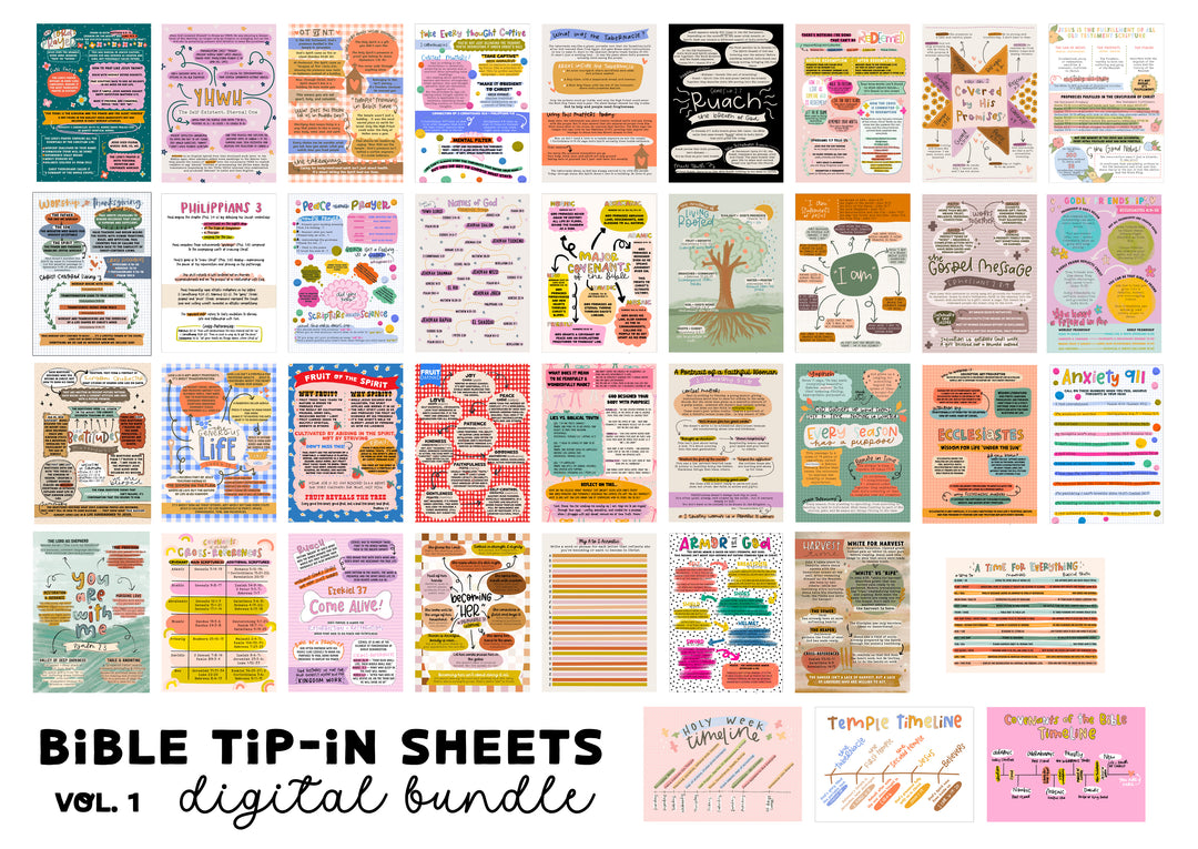 Loaded Bible Printable Tip-In Bundle – 40 DIGITAL DOWNLOADS Bible Jour ...