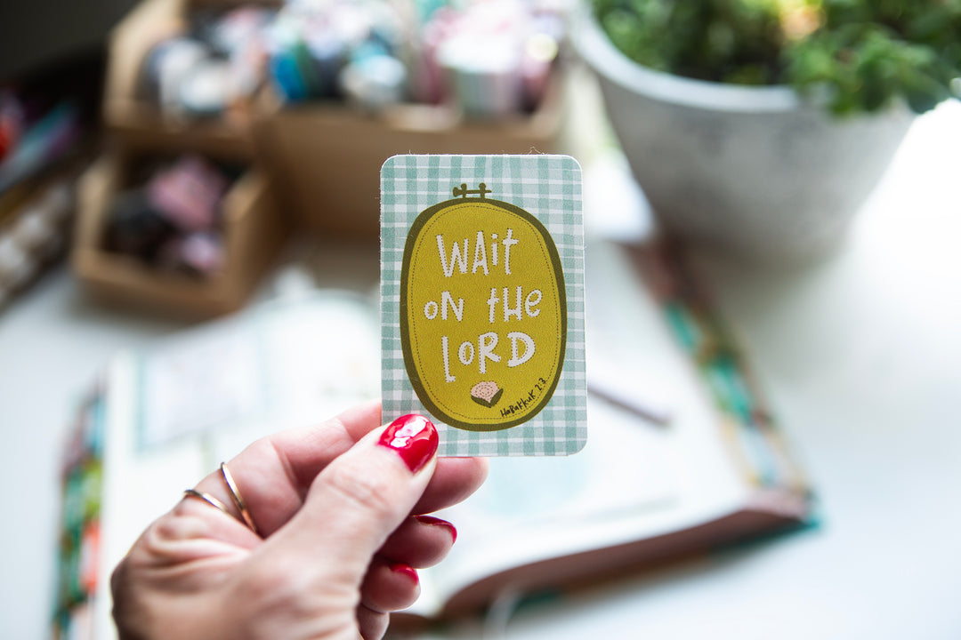 Wait on the Lord Habakkuk 2:3 (Trusting God in the In-Between Theme)Vinyl Sticker - Kingfolk Co