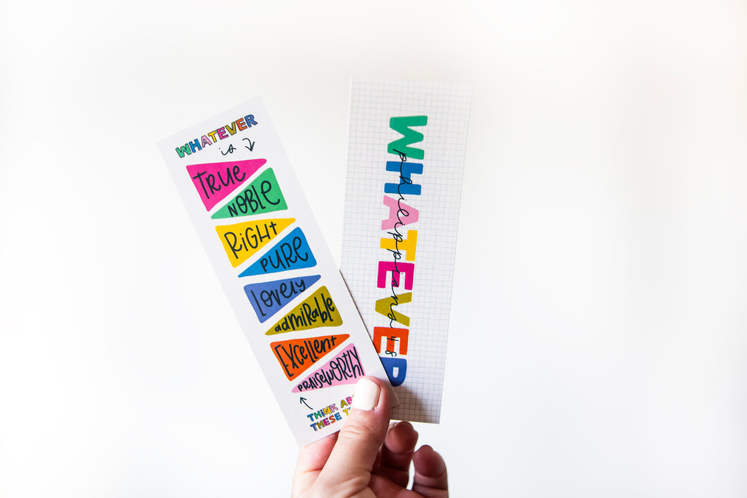 Whatever Is Phil 4:8 cardstock bookmark - Kingfolk Co