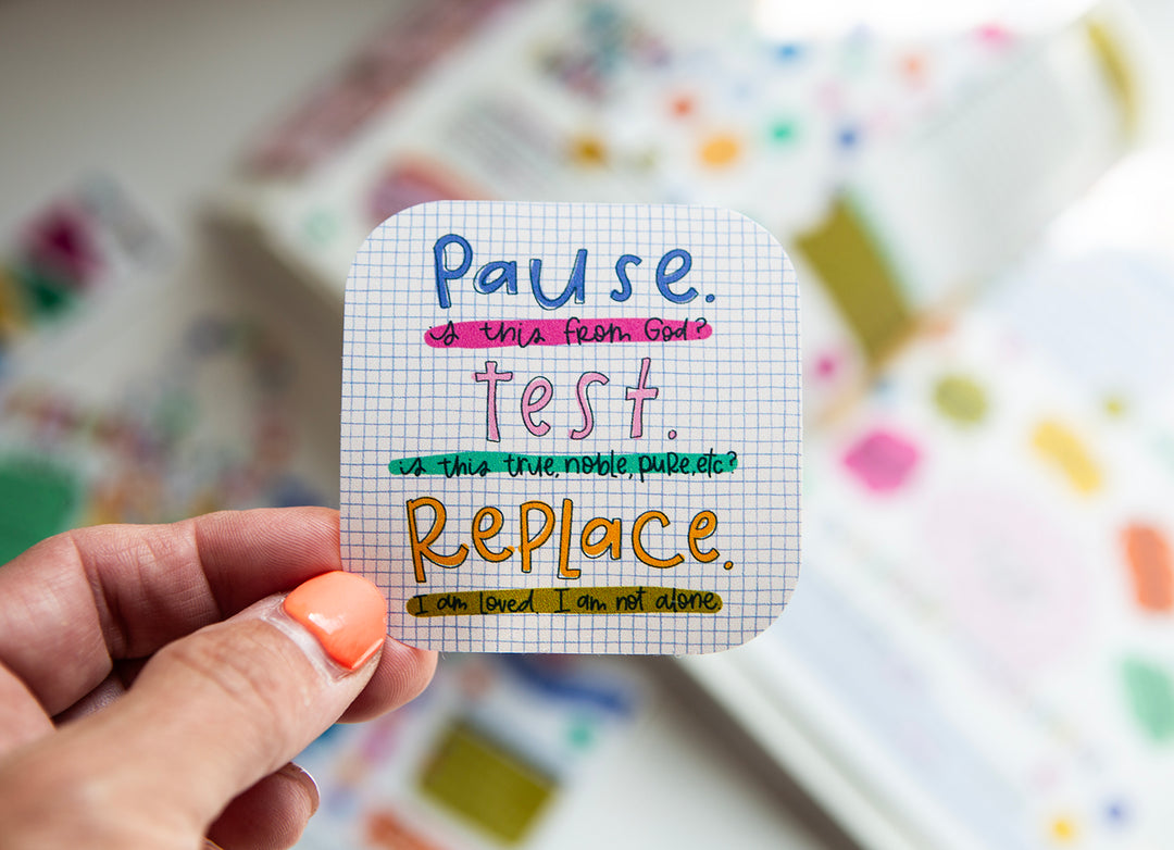 Pause. Test. Replace. Vinyl Sticker - Kingfolk Co