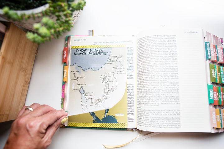 Map of the Exodus Journey Through the Wilderness with Velum Overlay TIP-IN Sheet Set - Kingfolk Co