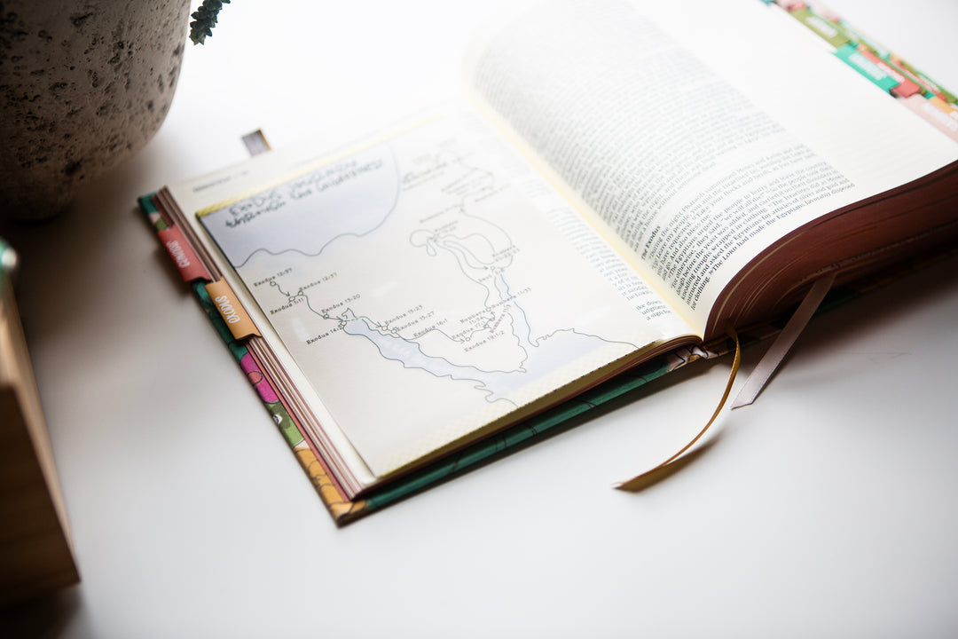 Map of the Exodus Journey Through the Wilderness with Velum Overlay TIP-IN Sheet Set - Kingfolk Co