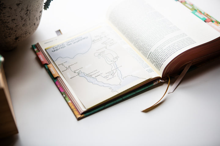 Map of the Exodus Journey Through the Wilderness with Velum Overlay TIP-IN Sheet Set - Kingfolk Co