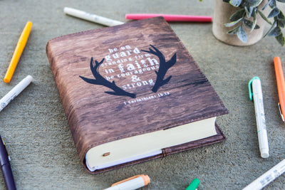 Deer Antlers + Wood Grain Bible SLIPCOVER - Kingfolk Co