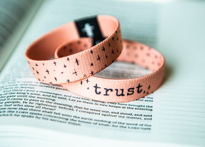 Trust with Black Crosses Stretchy Bracelet - Kingfolk Co
