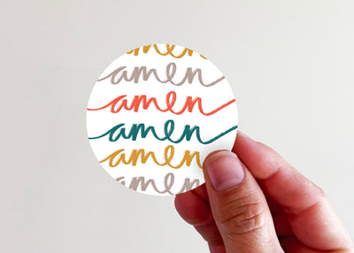 Amen Vinyl Sticker - Circle Multi-color - Kingfolk Co