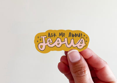 Ask Me About Jesus Vinyl Sticker - Kingfolk Co