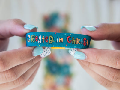 Created in Christ KIDS SIZE stretchy bracelet - Kingfolk Co