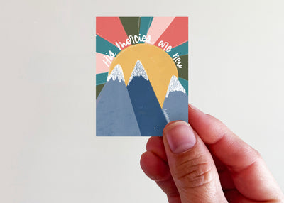 His Mercies are New - Mountain Sticker - Kingfolk Co