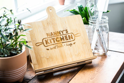 Mother's Day Personalized Bamboo Cookbook Holder - Kingfolk Co