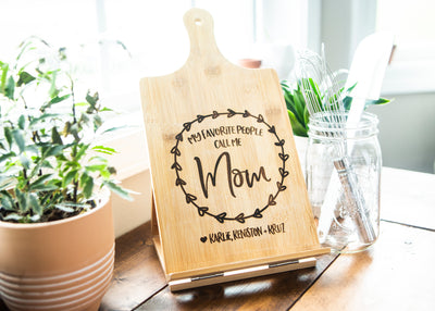My Favorite People Call Me... Personalized Bamboo Cookbook Holder - Kingfolk Co