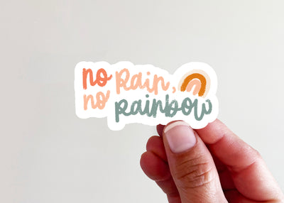 No Rain, No Rainbow Vinyl Sticker (Rainbow) - Kingfolk Co