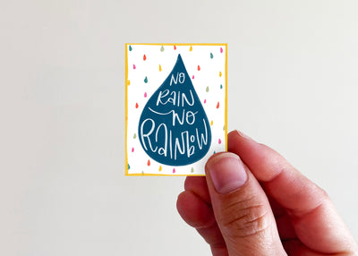 No Rain No Rainbow Sticker (Blue raindrop) - Kingfolk Co