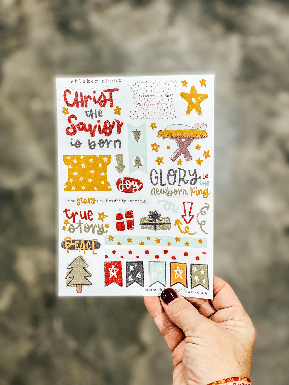 Jesus Born Sticker Christmas Christ the Savior is Born STICKER SHEET – Kingfolk Co