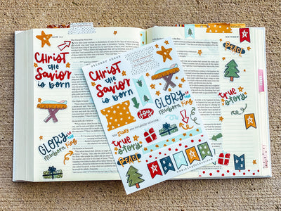 Limited Edition Christmas Christ the Savior is Born Sticker Sheet - Kingfolk Co
